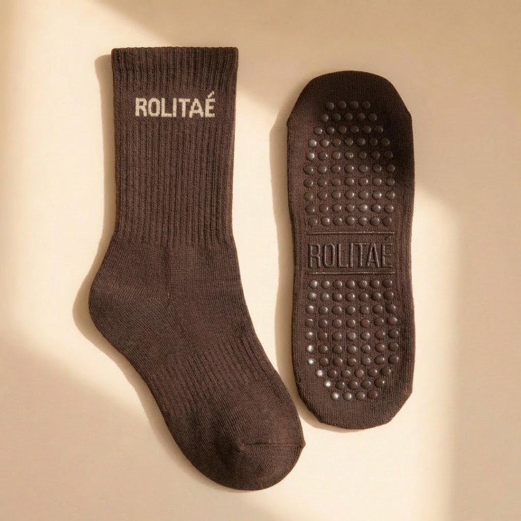 Anti-Slip Grip Sokken – Bruin